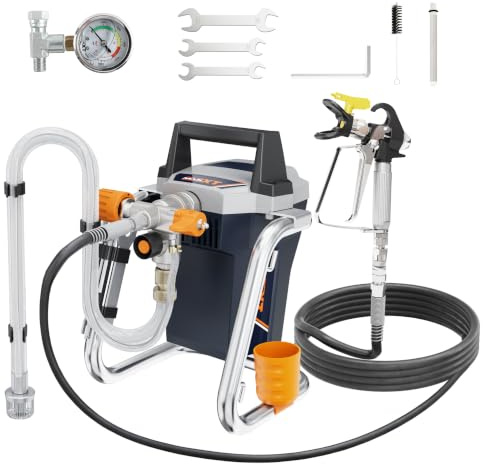 MAXXT Pistola Eléctrica de Pintura Airless, 1300W, Pulverizador para Vallas, Muebles, Paredes y Puertas