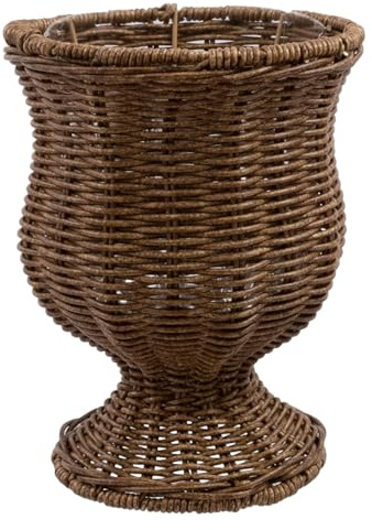 Temeemeg Macetero Tejido de 10, 6 Pulgadas, jarrón de Mimbre con Forro extraíble para decoración del hogar en Interiores y Exteriores, Color marrón