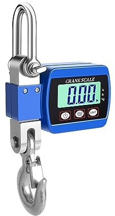Escala colgante Báscula de grúa Digital 500Kg/300Kg, báscula colgante portátil, servicio pesado, gancho Industrial con retroiluminación LCD, cambio unidad(500kg Blue)