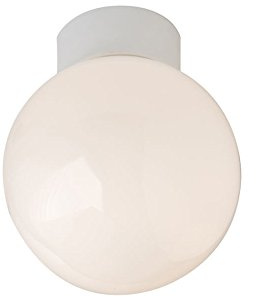 Traditional Opal Glass Globe IP44 Bathroom Ceiling Light Fitting by Happy Homewares