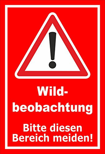 Melis-Folienwerkstatt Schild Wild-beobachtung - 45x30cm - 3mm Aluverbund – 20 VAR S00359-107-D