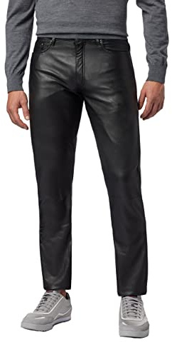 RICANO No.3 - Herren Lederhose/Lederjeans (Regular Waist/Straight Leg), echtes Lamm Leder