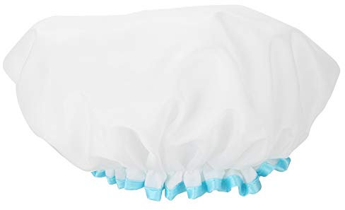 El gorro de ducha impermeable de doble capa espesa el sombrero elástico del casquillo del baño de las mujeres para los niños y adultos (31cm)
