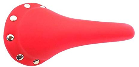 YFCTLM Fahrradsattel Vintage Fahrrad-Sattel-PU-Leder MTB Rennrad Rivet Sitzkissen Single Speed ​​Fixie Bike Braun Blau Satteldecke (Color : Rot)