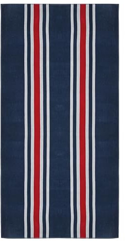 ZOLLNER Strandtuch - hautfreundliches und saugstarkes Badetuch in 100x200 cm - waschbar bis 60°C - Baumwolle - mit zeitlosen Streifen - Oeko Tex® Zertifiziert