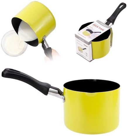 Mini Saucepan, 0.5QT Green Nonstick Butter Warmer with Handle 2 Pour Spouts Multi Milk Pot Stockpot Practical Small Melting Pot