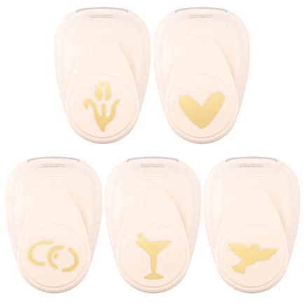 Vaessen Creative Figurstans Set - Äktenskap - 5 Motivstansar | Hjärta, Duva, Glas, Vigselringar Tulpan, Korttillverkning, Hobbymaterial, Pyssel med papper, Scrapbooking