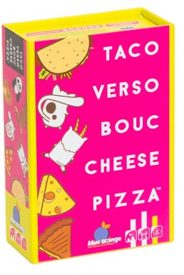 Blue Orange - Taco Verso Bouc Cheese Pizza - Jeu de Société Idéal pour s'Amuser en Famille ou entre Amis en Soirée - De 2 à 8 Joueurs - Jeu d'Ambiance et de Rapidité - Jeu de Carte - À Partir de 8 ans