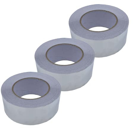 DULA Aluminium Tape, 50 mm x 50 m, afdichtingstape, hittebestendig, 3 Rollen