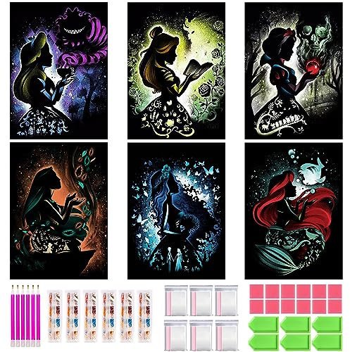 OSLEY Diamond Painting, 6 Pack DIY 5D Diamond Painting für Erwachsene und Kinder, Diamond Painting Kits Malen nach Zahlen Wohnzimmer Bilder für Home Wall Decor (25x 35 cm)