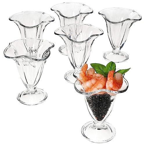 MamboCat Cana Lot de 6 verres à amuse-bouche avec pied I 150 ml I 6 personnes I Bols en forme de tulipe, verres à apéritif, en verre transparent I pour les snacks et les desserts