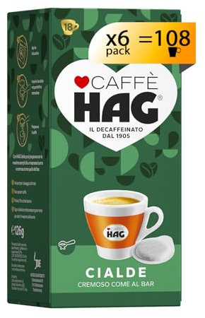 Hag - Caffè in Cialde ESE Decaffeinato - 30 cialde - Miscela Espresso per Macchina Portafiltro Monodose - Caratterizzato da un Aroma e Gusto Delicati
