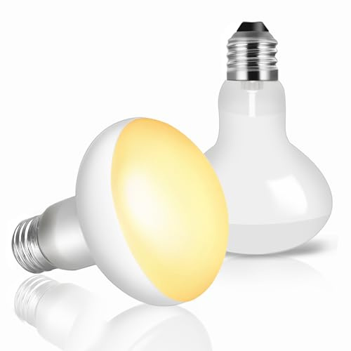 Caldarax Lampadina Riscaldante E27 50W UVA Basking Spot, Lampada Calore Rettili, Lampadina Termica Riscaldante Tartaruga E27 per Lucertola, Camaleonte, Serpente, Anfibi, AC 220V, 2 Pezzi