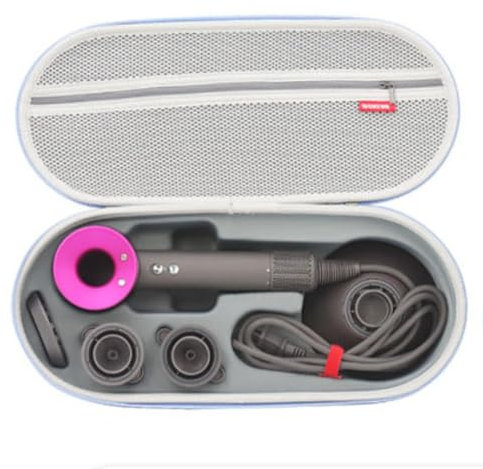 Hair Dryer Storage Case, Waterproof Travel Organizer Carrying Bag Portable Handheld Case for Dyson Hair Dryer Accessories (Blue)