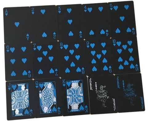 VICASKY 1satz wasserdichte Pokerkarten Set Schwarz Spielkarten Mit Blauer Aufbewahrungsbox Für Spielabende Und Sammler Hochwertige Strapazierfähige Und Leicht Zu Reinigende Spielkarten