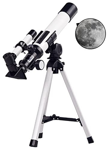 CRBUDY Teleskop, 40 mm Öffnung, 400 mm Halterung, astronomisches Brechungsteleskop für Kinderanfänger, Reiseteleskop mit Mondfilter