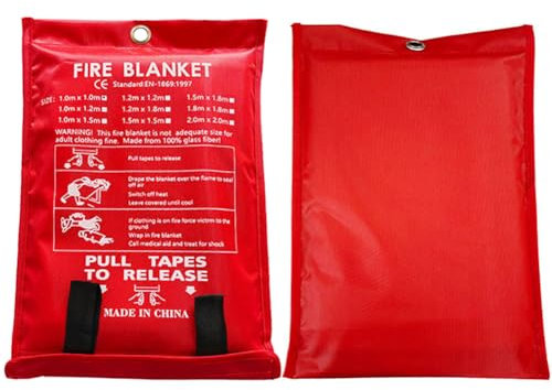 LYEAA Protection Ignifuge Couverture Ignifuge d'urgence Couverture Anti-feu Couverture Anti-feu d'urgence Isolation Thermique Couverture d'extinction d'incendie pour Cuisine cheminée Grill v