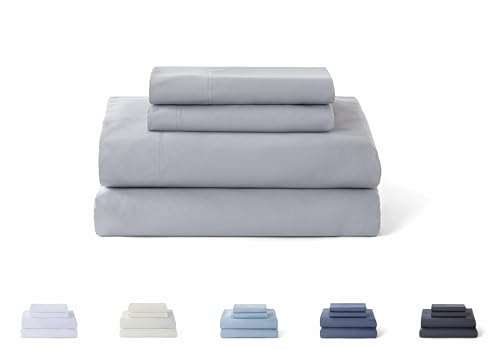 Todocama – Juego de Sábanas de 4 Piezas - 5003 - Sábana Bajera Ajustable - Encimera - Dos Fundas de Almohada de 50x80cm. (Cama 90x190/200 cm, Gris Claro)