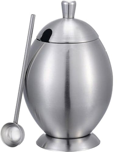 Azucarero De Acero Inoxidable para Especias, Condimento para Hogar, Lata De Metal, Recipiente para Condimentos De Cocina con Tapa Y Cuchara para Sal, Azúcar Y Pimienta