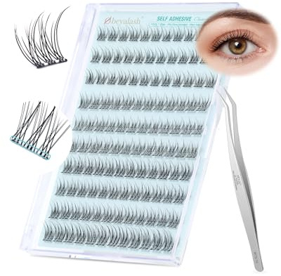 Obeyalash Selbstklebende Wimpern Natürliche Lashes Cluster Wimpernverlängerungen 120 Stück 10–13 mm, gemischte Aufpresswimpern Kein Kleber Nötig, künstliche Wimpern mit Wimpernpinzette