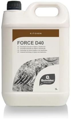 FORCE D40 - Desengrasante Profesional para Planchas y Hornos, Limpieza en Caliente de Grasa Requemada y Carbonizada, Uso en Cocinas Industriales, 5L