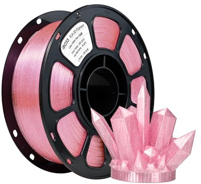iBOSS transparentes Flash Pink PLA PLUS Filament, 3D-Drucker-Filamentmaterial, 1,75 mm Maßgenauigkeit +/- 0,02 mm, geeignet für die meisten FDM 3D-Drucker (Flammpunkt rosa)