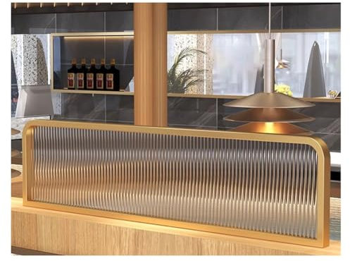 IYUESQ Trennwände für Essbereiche, dekorative Trennwände aus gestreiftem Glas für Restaurants, Trennwände für Arbeitsplatten und Schreibtische, Sichtschutzpaneele, freistehende Sichtschut