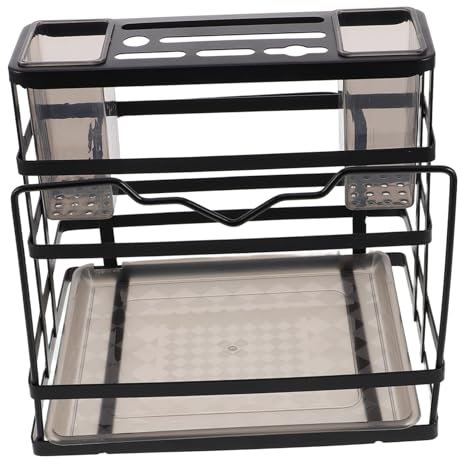 MUCKLILY scaffale da cucina blocco cassetto portacoltelli Organizzatore per cassetti porta ceppo portacoltelli senza organizer da cucina magnetico acciaio al carbonio Nero