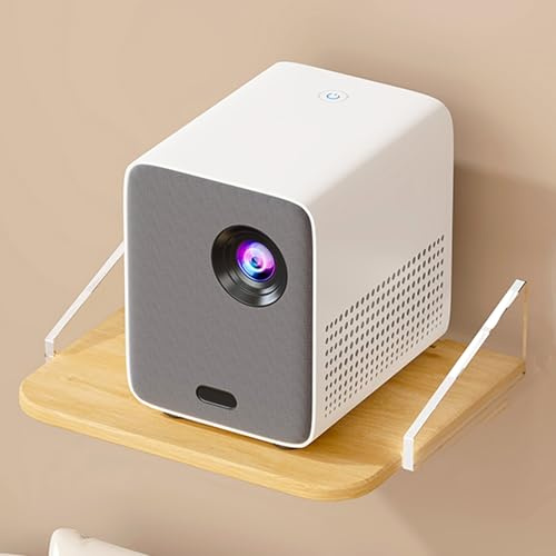 TapferBahn Floating TV Stand For Projector,TV Box Holder Floatings Shelf,Wooden Floating Projectors Shelfs,Single Wall Shelf For Projector No Drill,Multifunctional,For Living Room