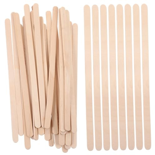 Beaupretty Spatule Épilation Corps, Bâtonnets de Cire pour L'épilation en Bois, Lot de 100 Pièces, Bord Rond, Pratique pour Appliquer la Cire Sourcils
