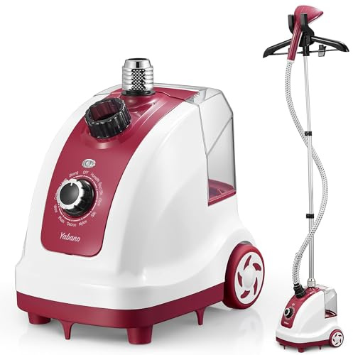 Yabano Vaporizador de Ropa Vertical 1950W, 40 g/min de Vapor Constante, 11 Niveles de Vapor, Depósito Desmontable de 1,35L, Calentamiento Rápido en 10s, Plancha de Vapor Profesional para Ropa