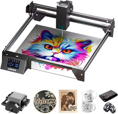 Longer RAY5 20W Laser Lasergravierer mit Luftpumpe, 20000mW Laser-Ausgangsleistung, 130W CNC Laser Cutter，3.5“ Farb-Touchscreen, Offline-Steuerung über App, Gravurwerkzeug für Metall/Glas/Holz