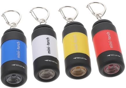 TOPBATHY 4 pièces Mini Lampe de Poche LED Porte-clés USB Rechargeable Légère et Portable pour Usage Extérieur Pratique