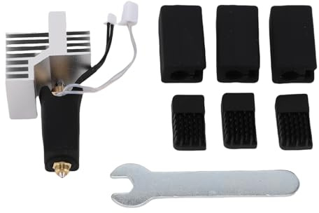 Fafeicy 0,6 Mm Keramik-Hot-End-Kit mit Kühlkörper für Carbon 3D-Drucker, Hochleitfähiger Keramik-Heizblock, Ra0,4-Düse, Gehärteter Stahl, Messingdüse