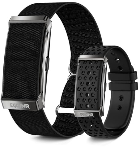 EGQINR Upgrade Smart Bracelet for Men Women, Fitness Trackers, 24/7 Continuous Heart Rate/Blood Pressure/HRV/Stress Monitor, 24H Sleep Tracker, 170+ Sports Modes Smart Wristband with Free APP 2 Bands