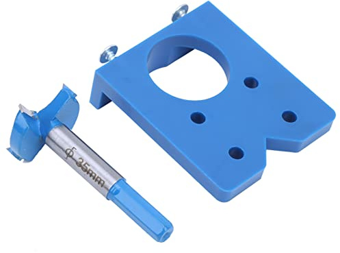 SIXRUN Hinge Jig Drill Bit Set with Forstner, 35mm Concealed Guide | ABS Plastic Alloy Construction for Kitchen Cabinet Doors and Cupboards, Precise Hole Cutter for Woodworking Enthusiasts