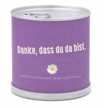 MacFlowers Dankeschön Geschenk – Anzuchtset mit Blumen in der Dose – kleine Aufmerksamkeit zum Danke Sagen – originelles Geschenk – Sags durch die Blume Kollektion – Danke, DASS du da bist