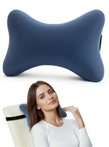 SeiriHelper Nackenkissen Sessel aus Memory Foam mit Flexiblen Bändern, Ideal für Bürostuhl, Gartenstühle, Autositze (Dunkelgrau)