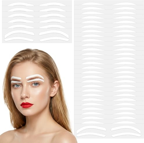 Guduling 100 Pairs Eyebrow Shaping Stencil,Eyebrow Stencils for Beginners,Adhesive Eyebrows Stencils for Women for Precise Brow Shaping – Gentle, No-Residue Guide Strips for Makeup Beginners & Pros