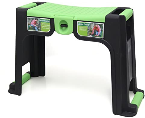 Tec Hit 390025 Tabouret de Jardinage avec Repose Genoux, Multicolore (Noir/Vert) Moyen