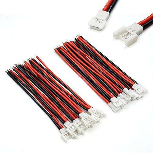 elechawk 10 Paar 2,0 mm Spade 2P Kabel Stecker und Buchse für 1S Lipo Akku Ladedrohne Syma X5C X5SW SNAPTAIN S5C