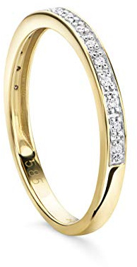 OROVI Schmuck Damen Ring Gelbgold 0.05 Ct Diamant Ewigkeitsring 14 Karat (585) Gold und Diamanten Brillanten