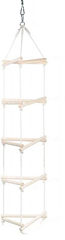 MAMOI® Strickleiter/Dreieck Hänge Leiter für Kinder, Nachhaltig Hängeleiter aus natürlichem Holz und Baumwollkordel, skandinavisches Design, 100% ECO, Made in EU