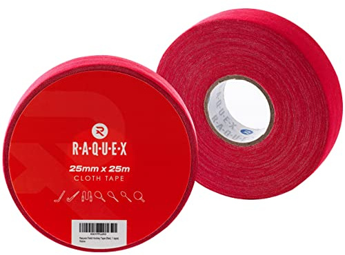 Raquex Bande en Tissu pour Sports : Crosse de Hockey, Tennis, Squash ou Badminton, Cordes à sauter et Plus Encore, résistante à l'eau, Forte et Offre Une adhérence Naturelle Accrue (Rouge)