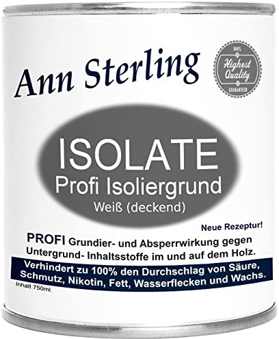 Ann Sterling Isoliergrund Weiß deckend Absperrgrund für Kreidefarbe Isolate Profi Sperrgrund Grundierung Shabby Chic