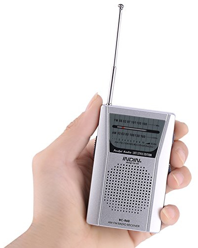 Portable Radio, AM FM Battery Operated Personal Pocket Radio, Built-in Speaker, Standard Earphones Jack, Telescopic Antenna
