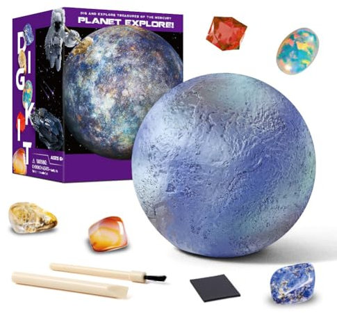 Katutude Mineralien Steine Ausgrabungsset für Kinder, Ausgraben Fossilien und Edelsteine, Weltraum Mineralogie Spielzeug Wissenschaftssets, Lehrreich Spielzeug Geschenke für Mädchen Junge