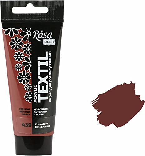 Krevo Art Teintures pour tissu - Lavables - Couleur textile - Marron chocolat - Peinture acrylique à base d'eau - Tube de 60 ml - Lavable en machine à fixer - Couverture intense pour tissus clairs et