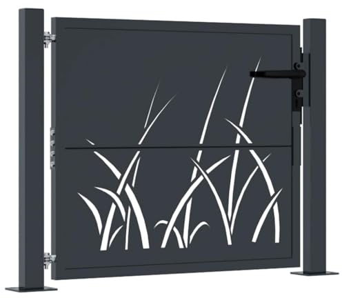 vidaXL Gartentor Anthrazit 100x100 cm Stahl Gras-Design