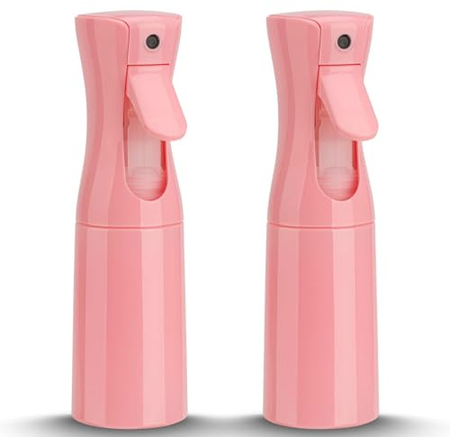 Zuhose Lot de 2 vaporisateurs pour cheveux (200 ml) - Brume ultra fine continue pour cheveux, salons de coiffure, plantes, soins de la peau, nettoyage - Rose